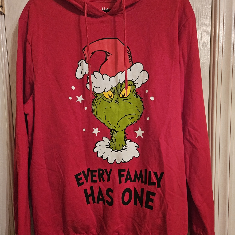 Red Grinch Hoodie with Santa Hat